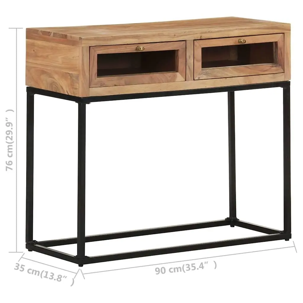 Console Table Solid Acacia Wood with Drawers 90x35x76 cm