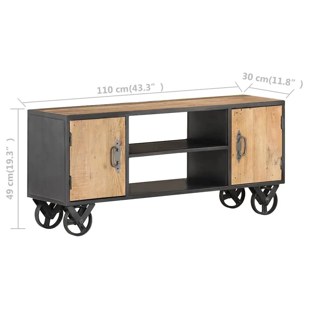 TV Cabinet Industrial Style Solid Reclaimed Wood 110x30x49cm