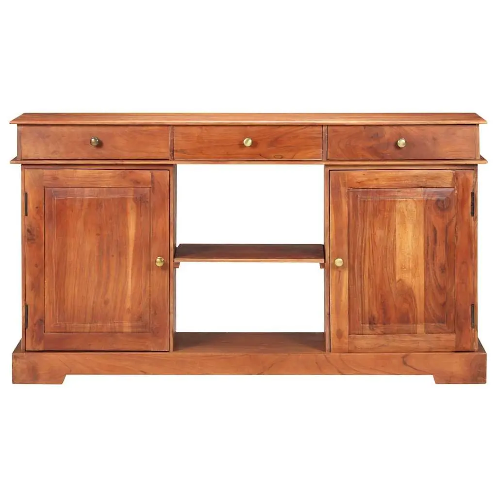 Solid Acacia Wood Sideboard 135x35x75cm Brown Storage Cabinet 2 Doors 3 Drawers