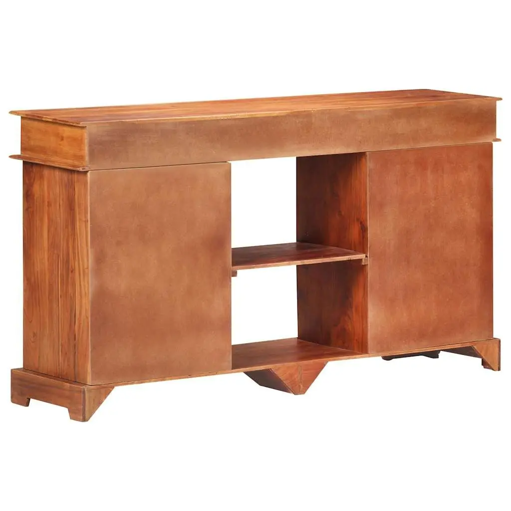 Solid Acacia Wood Sideboard 135x35x75cm Brown Storage Cabinet 2 Doors 3 Drawers