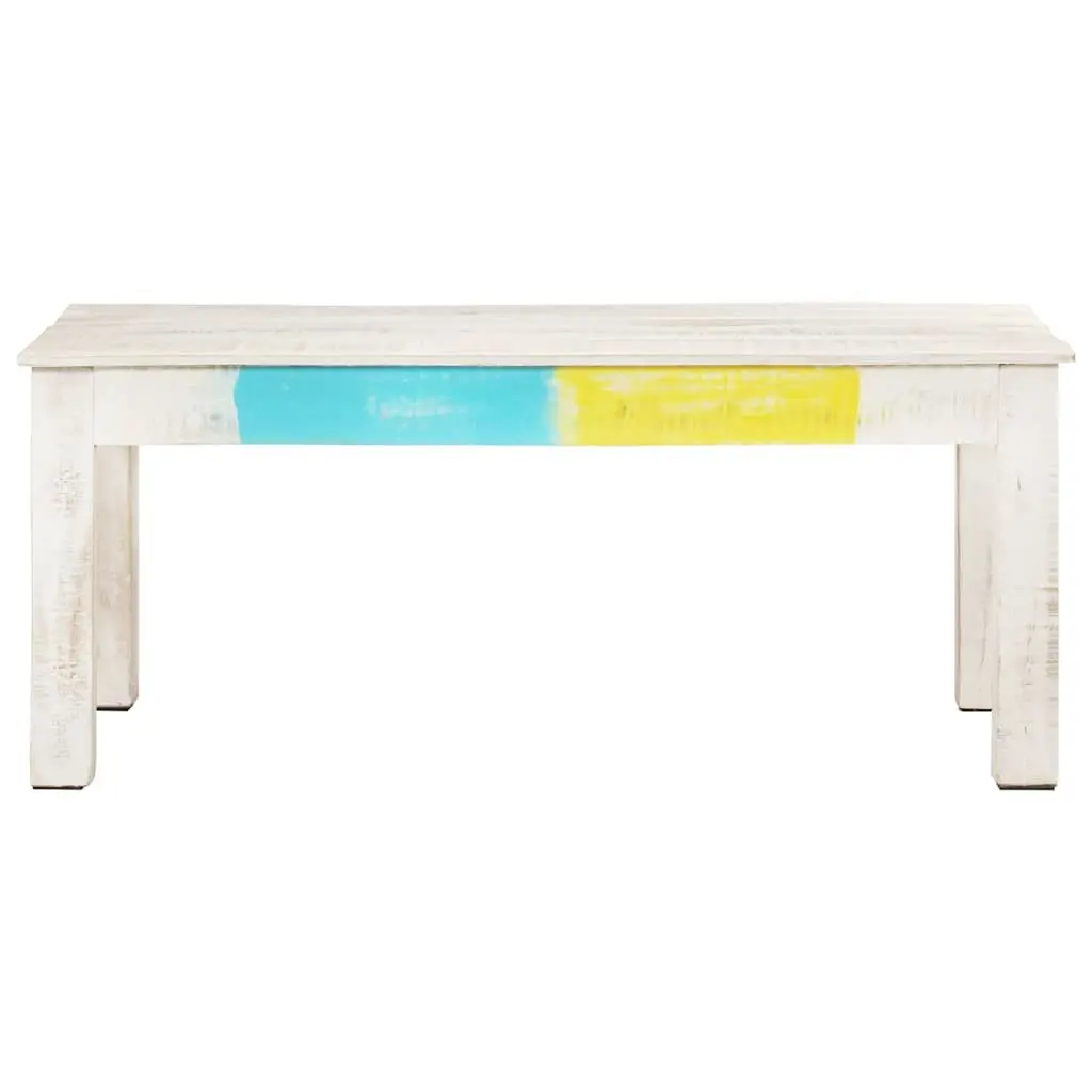 Coffee Table Whitewash Solid Mango Wood 110x60x45 cm