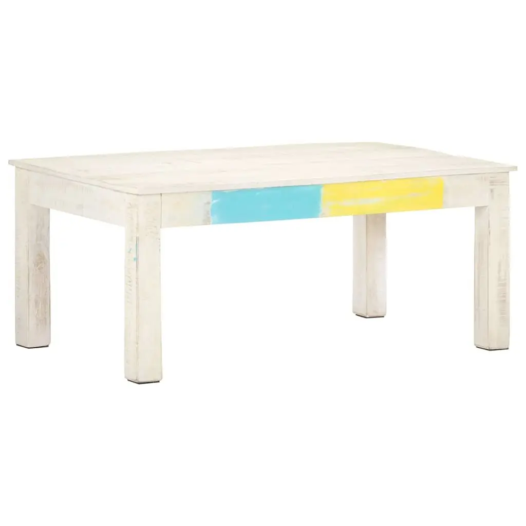Coffee Table Whitewash Solid Mango Wood 110x60x45 cm