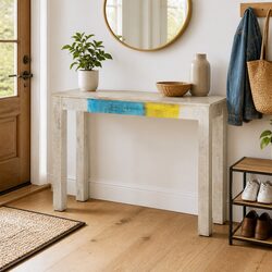 Your New White Console Table 115x35x77cm Awaits!