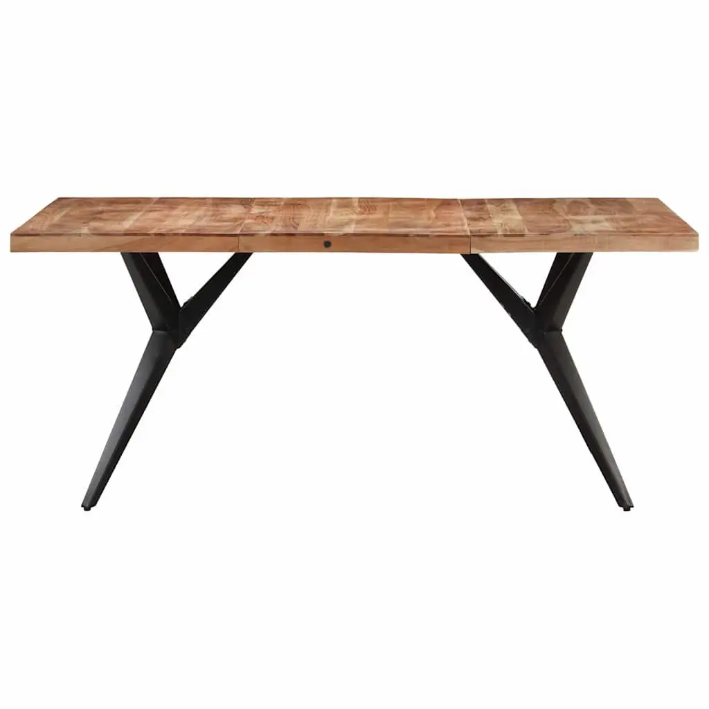 Dining Table 160x80x76 cm Solid Acacia Wood Kitchen Furniture Black