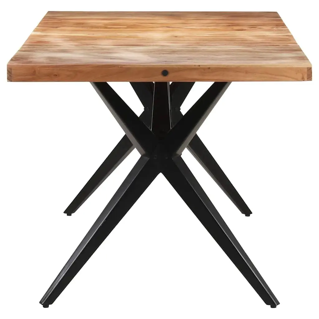 Dining Table 160x80x76 cm Solid Acacia Wood Kitchen Furniture Black
