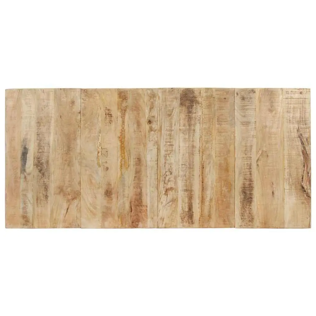 Dining Table Steel Frame Rough Mango Wood 200x90x76cm Durable Kitchen Furniture
