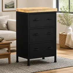 Rustic Brown Sideboard with 3 Drawers for You