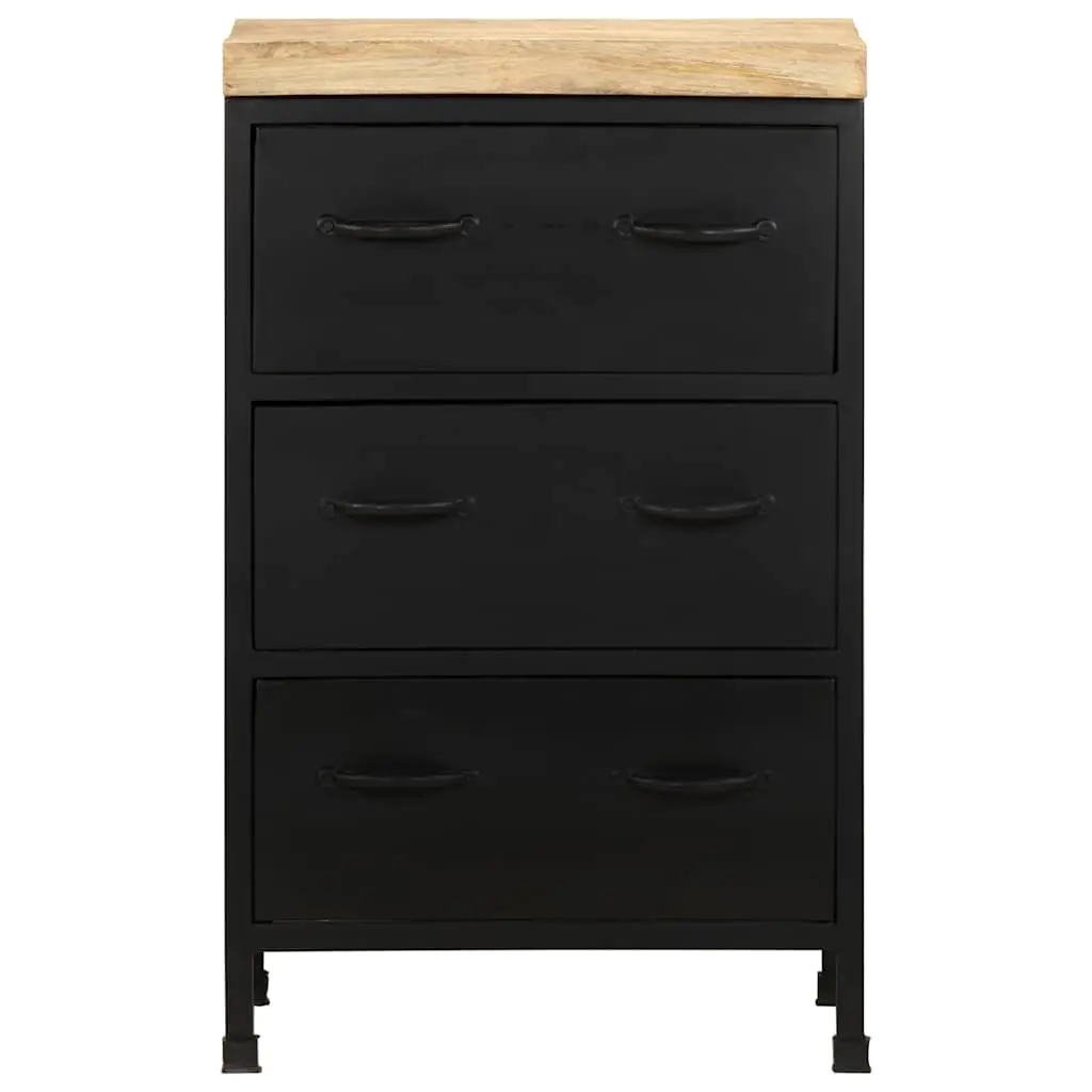 Sideboard Rustic Wood 47x35x76 cm Brown Storage Cabinet with 3 Drawers