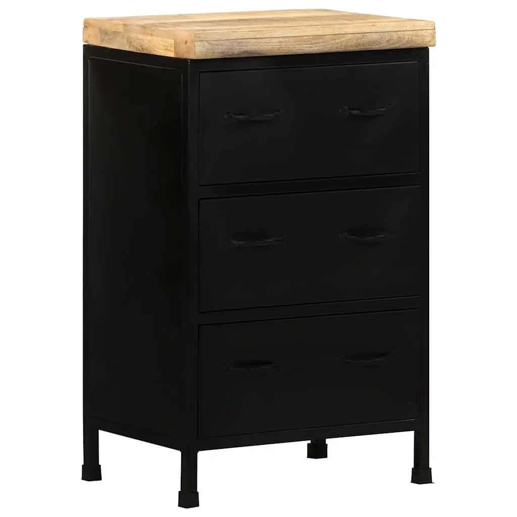 Sideboard Rustic Wood 47x35x76 cm Brown Storage Cabinet with 3 Drawers