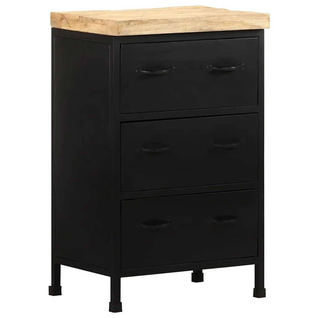 Sideboard Rustic Wood 47x35x76 cm Brown Storage Cabinet with 3 Drawers