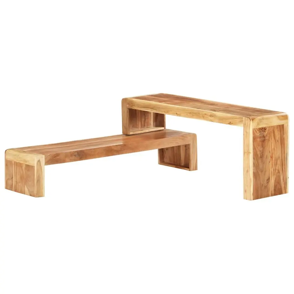 TV Cabinet Industrial Style Solid Wood 2 Piece Living Room Storage Unit