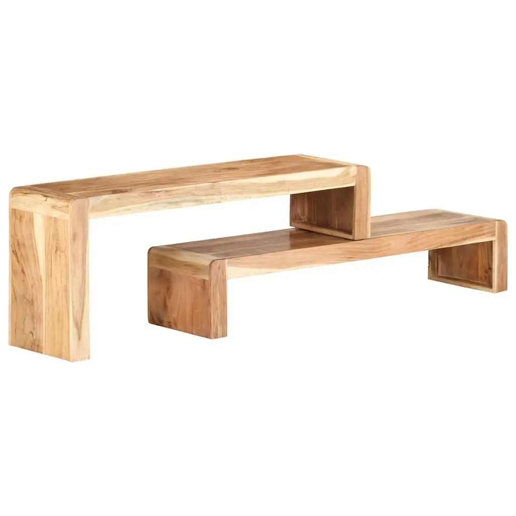 TV Cabinet Industrial Style Solid Wood 2 Piece Living Room Storage Unit