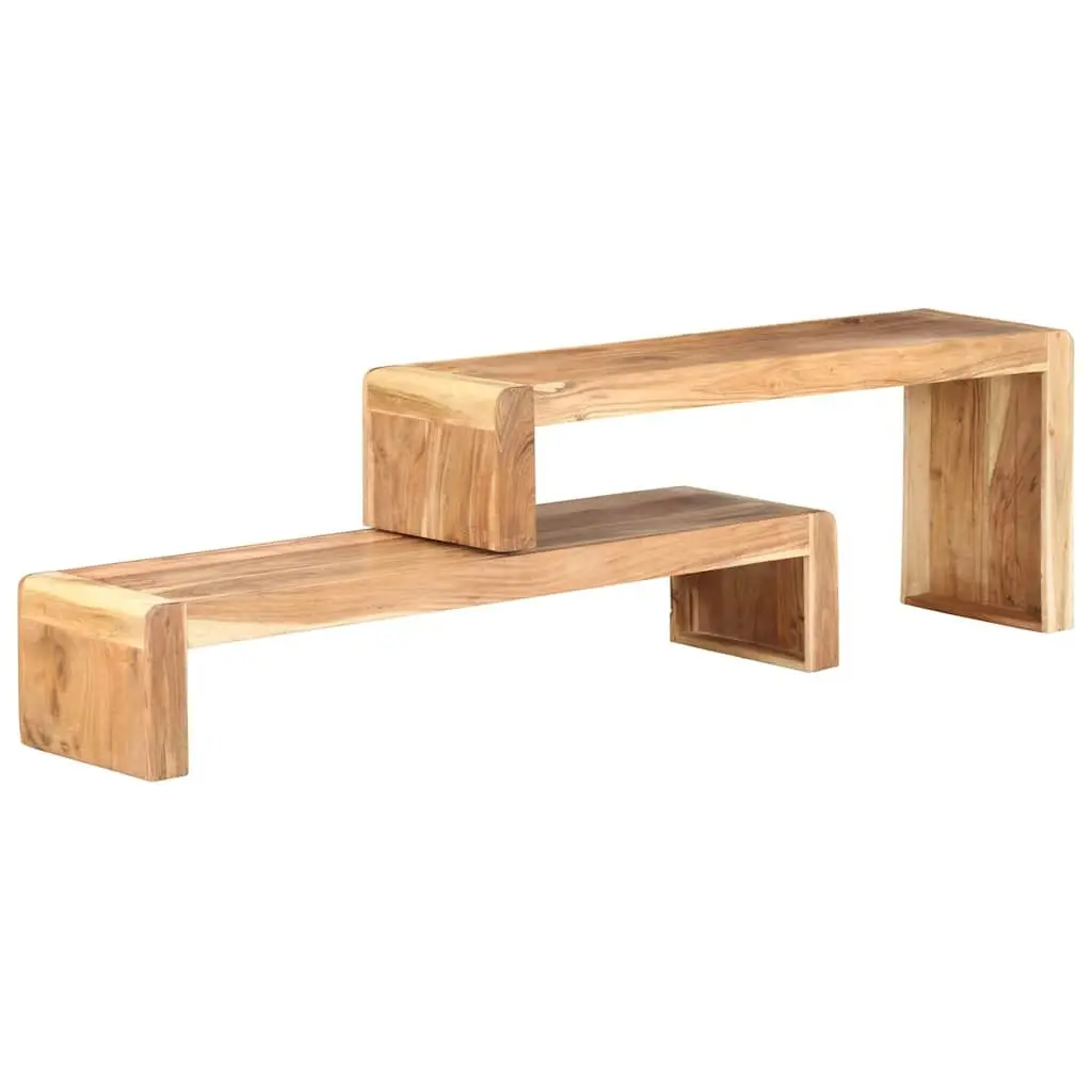TV Cabinet Industrial Style Solid Wood 2 Piece Living Room Storage Unit