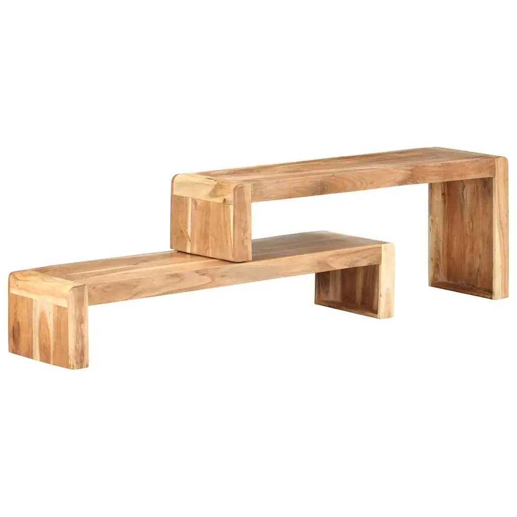 TV Cabinet Industrial Style Solid Wood 2 Piece Living Room Storage Unit