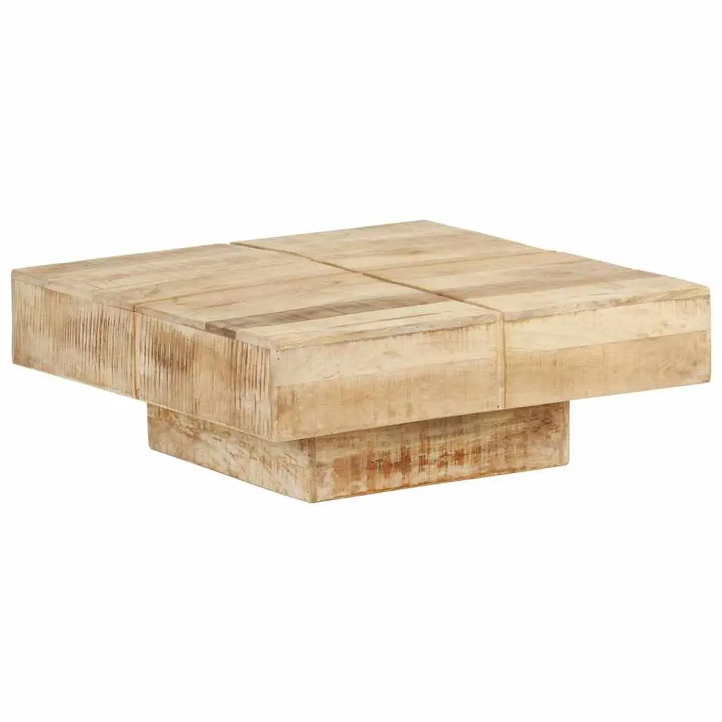 Coffee Table 80x80x28 cm Solid Mango Wood Living Room Accent Furniture Brown