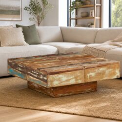 Friendly Brown Coffee Table 80x80x28 cm for Your Space
