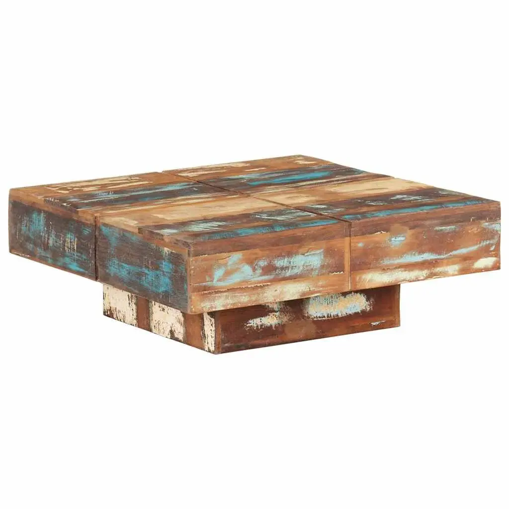 Coffee Table Solid Reclaimed Wood 80x80x28 cm Living Room Accent Furniture Brown
