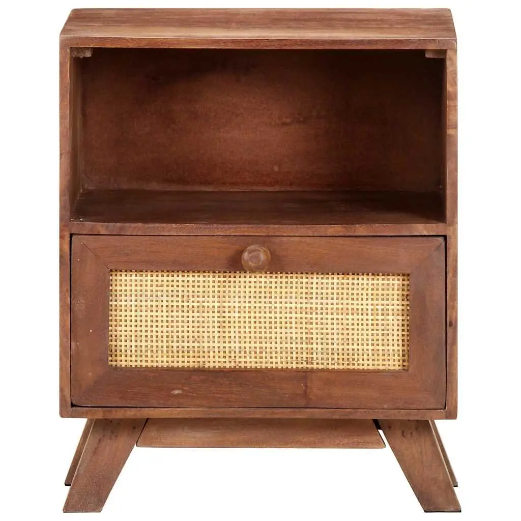 Bedside Cabinet 40x30x50 cm Solid Mango Wood Nightstand Drawer Shelf Brown
