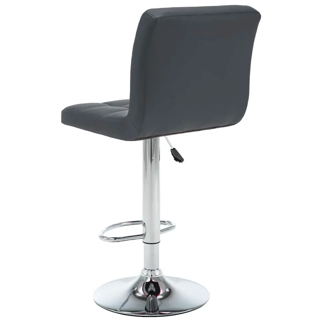 Bar Stools Grey Modern Adjustable Height Set 2 Piece