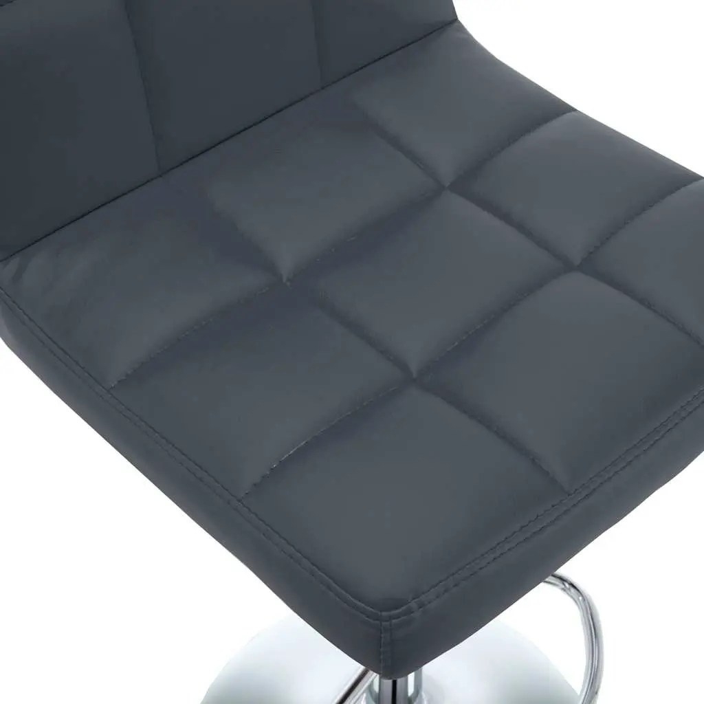 Bar Stools Grey Modern Adjustable Height Set 2 Piece
