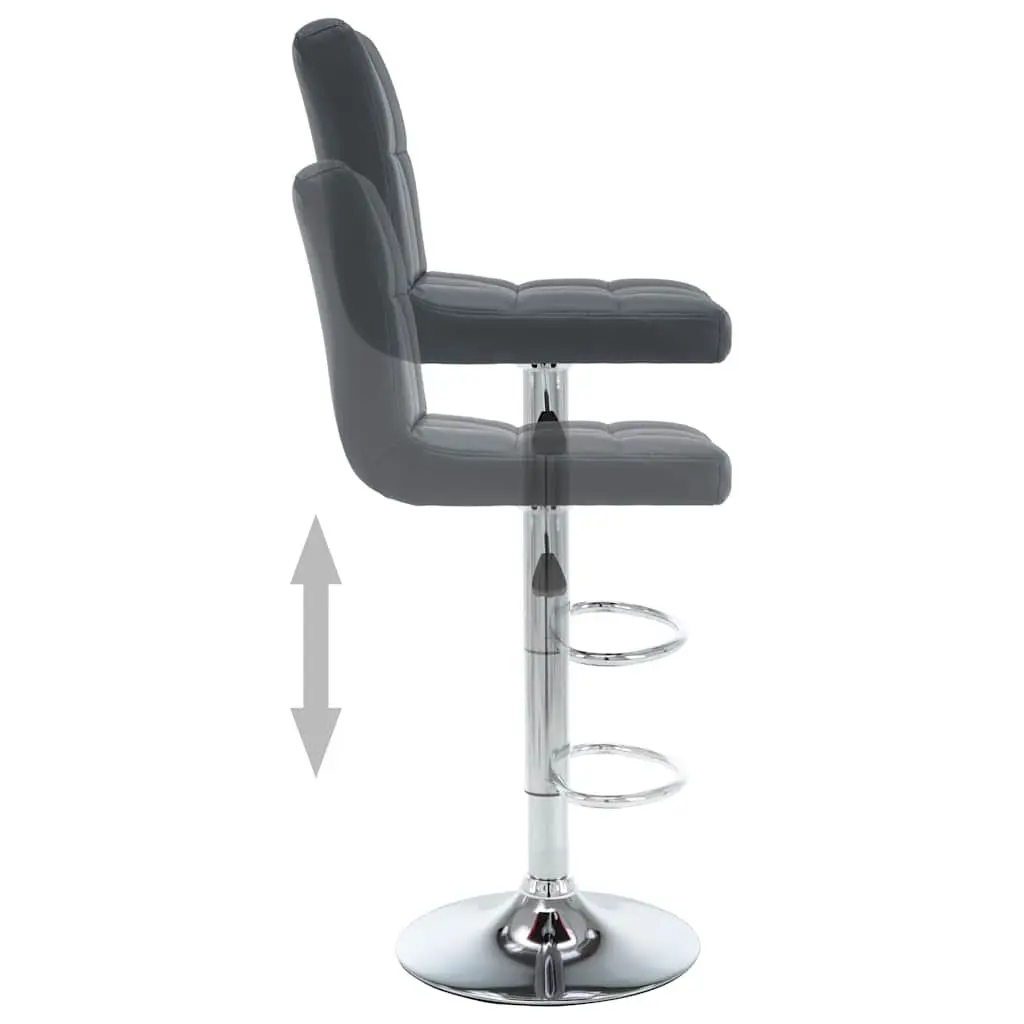 Bar Stools Grey Modern Adjustable Height Set 2 Piece