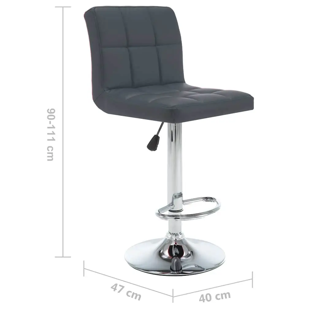 Bar Stools Grey Modern Adjustable Height Set 2 Piece