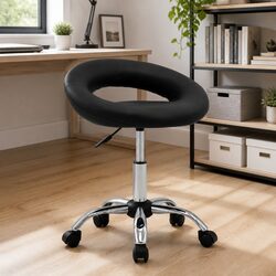 Rolling Office Chair Black Swivel Desk Seat Gas Lift Height Adjustable Work