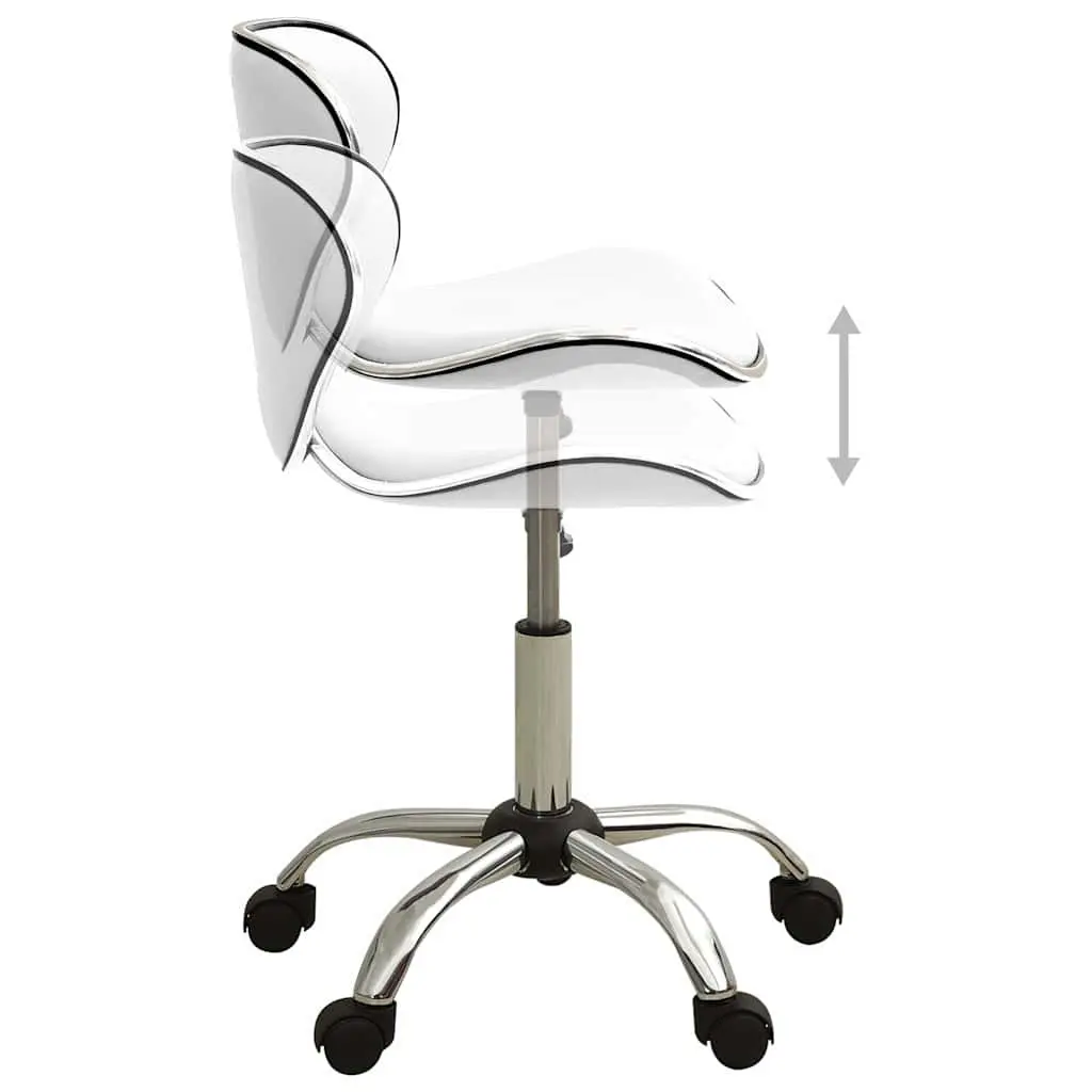Salon Spa Stool White Faux Leather Height Adjustable Swivel Chair