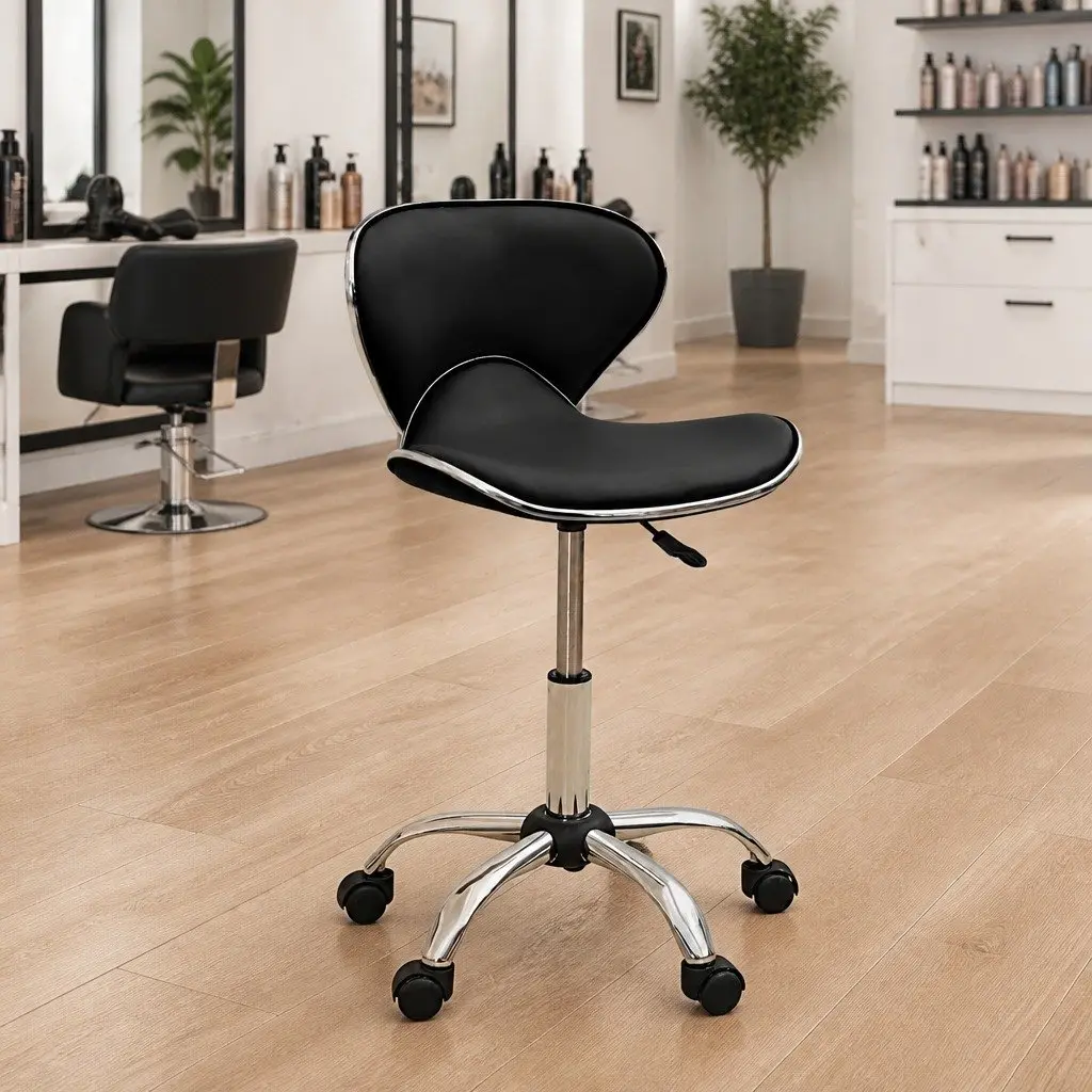 Black Salon Spa Stool for Comfort