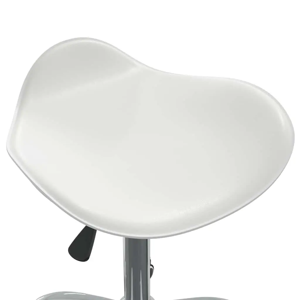 Salon Spa Stool White Faux Leather Height Adjustable Swivel Rolling Chair