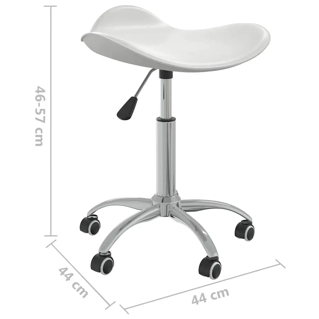Salon Spa Stool White Faux Leather Height Adjustable Swivel Rolling Chair