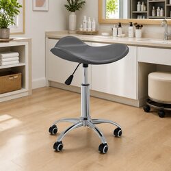 Your Go-To Grey Faux Leather Salon Stool