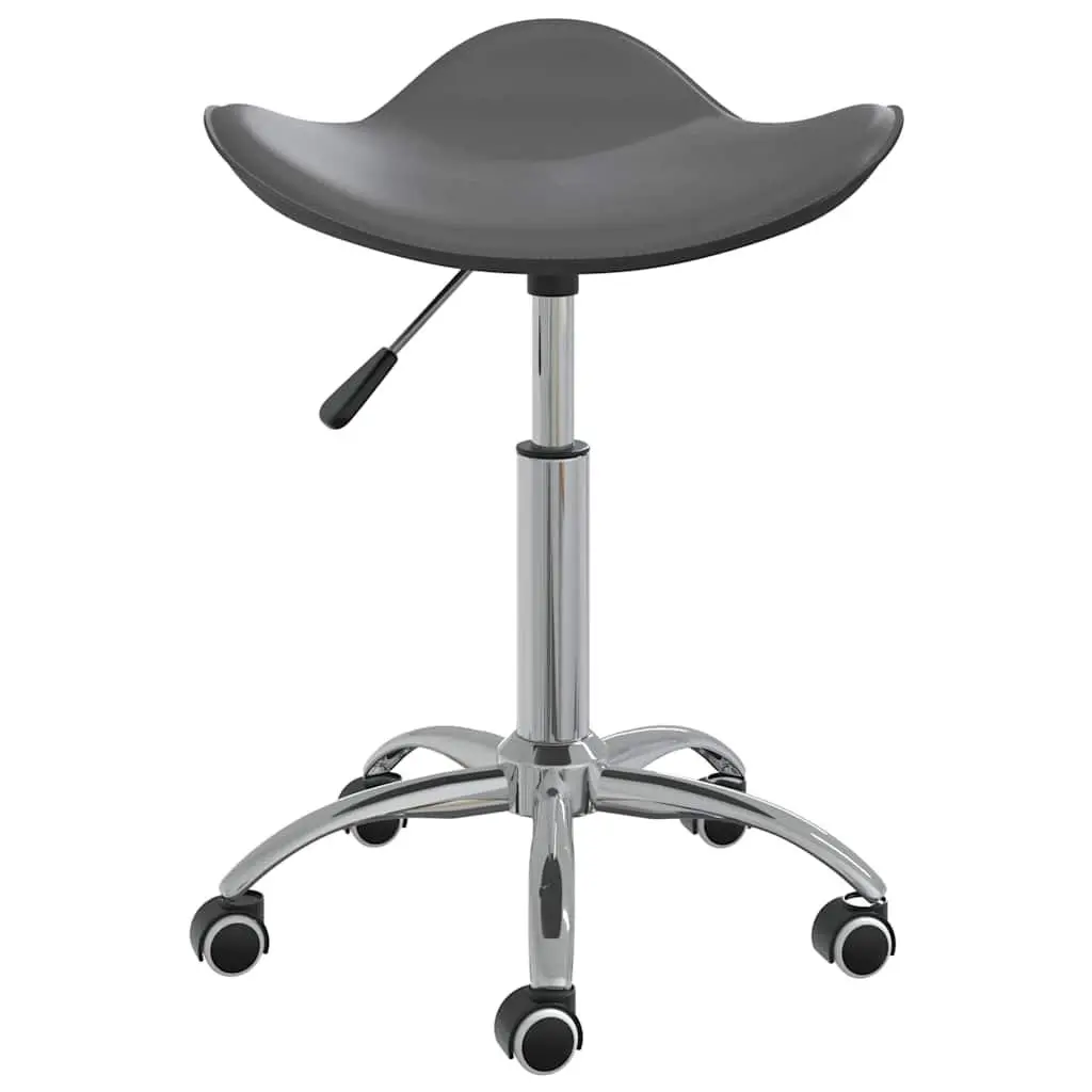 Swivel Stool Adjustable Height for Salon Spa Grey Faux Leather with Wheels