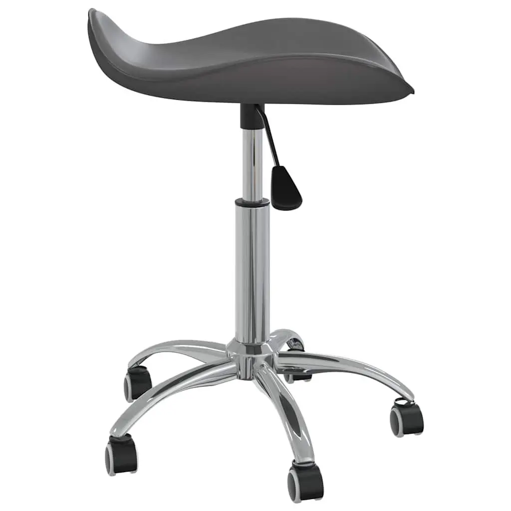 Swivel Stool Adjustable Height for Salon Spa Grey Faux Leather with Wheels