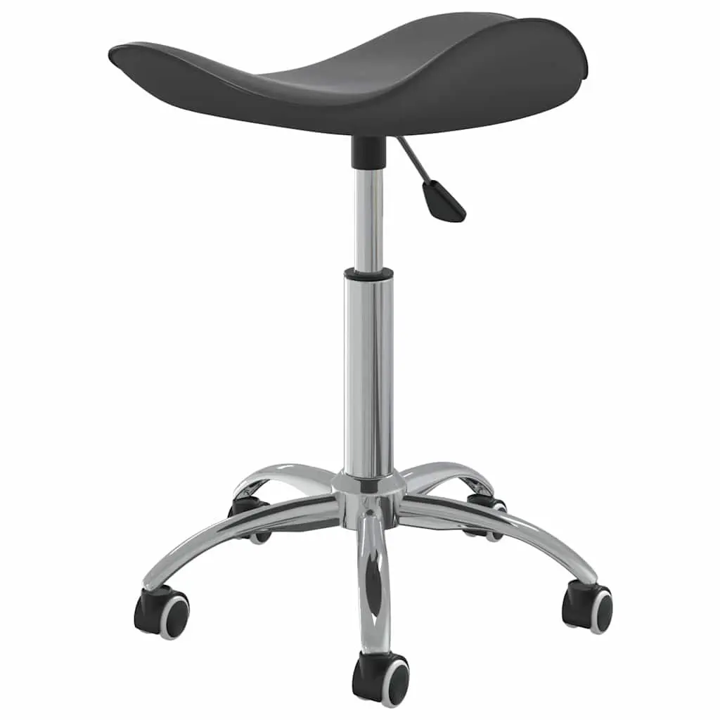 Swivel Stool Adjustable Height for Salon Spa Grey Faux Leather with Wheels