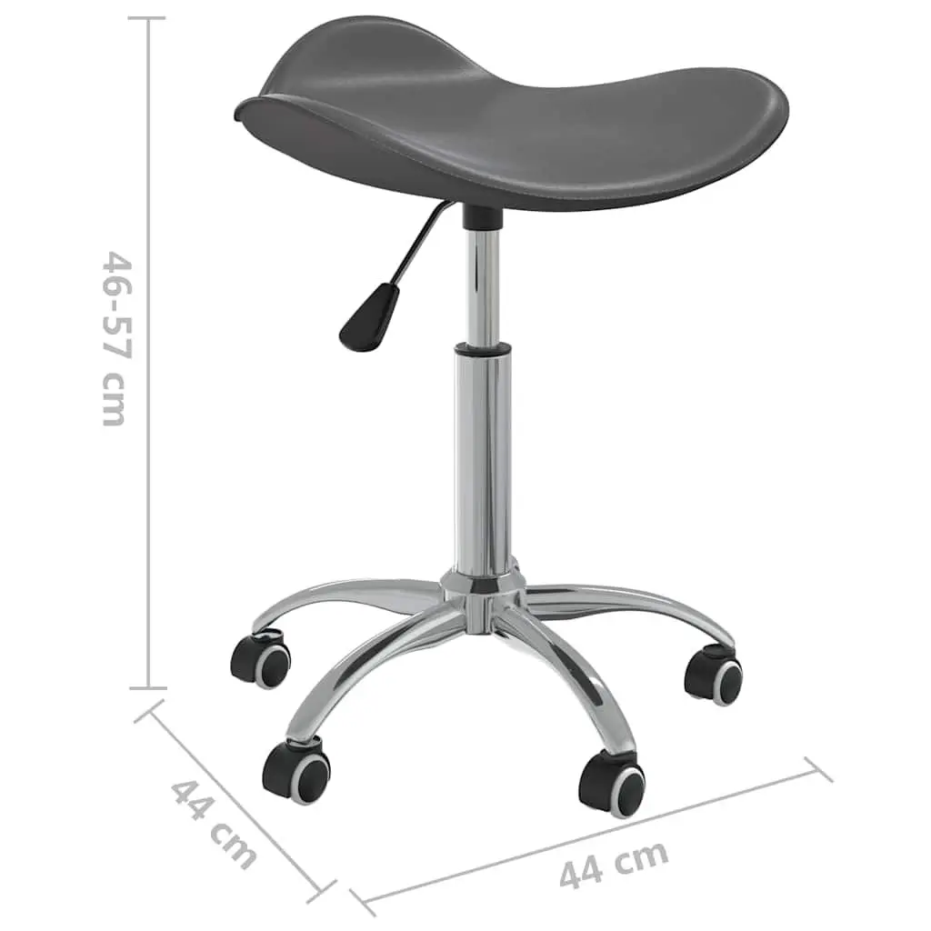 Swivel Stool Adjustable Height for Salon Spa Grey Faux Leather with Wheels