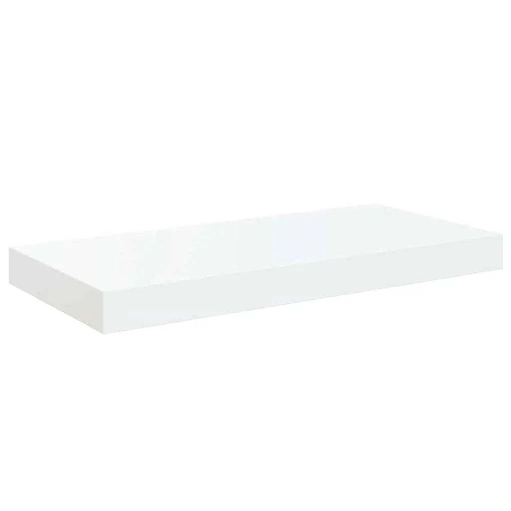 Floating Wall Shelves High Gloss White 50 x 23.5 x 3.8 cm 2 Piece Display Shelf Home Decor Storage