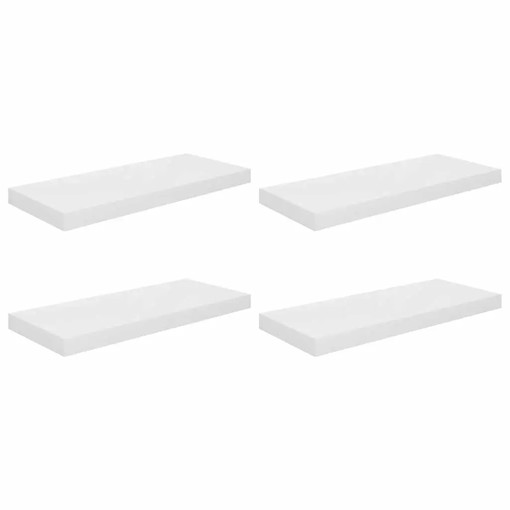 Floating Wall Shelves 4 pcs White Display Rack Storage Ledge Home Decor