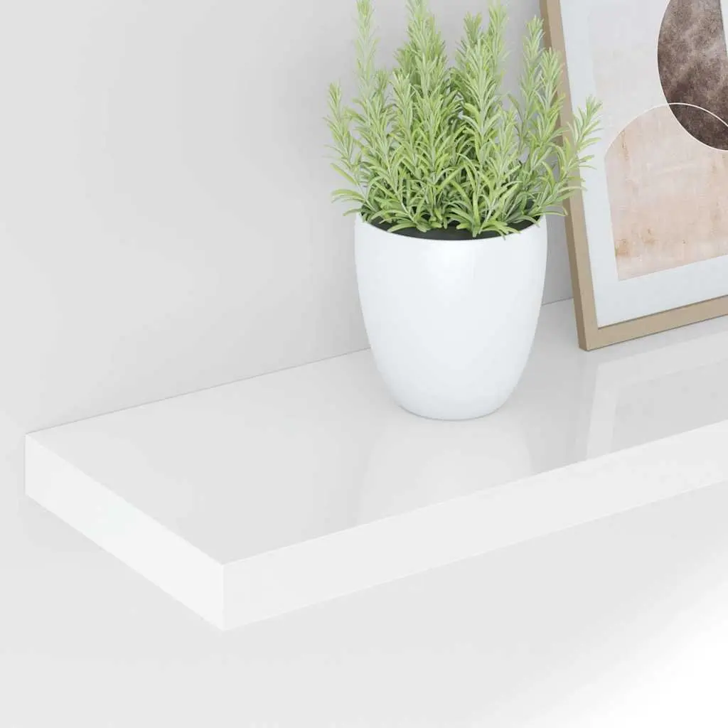 Floating Wall Shelf White Invisible Mount 80 x 23.5 x 3.8 cm Home Decor