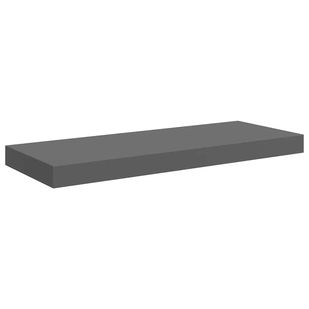 Wall Shelf Floating Display Grey Honeycomb MDF Metal Frame 60 x 23.5 x 3.8 cm