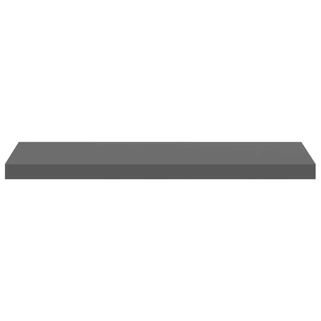 Wall Shelf Floating High Gloss Grey MDF Honeycomb Frame 80 x 23.5 x 3.8 cm