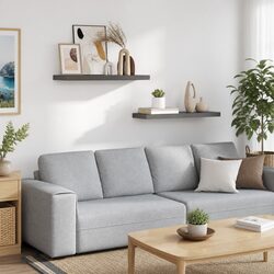 Floating Wall Shelves 2 pcs High Gloss Grey Display Shelf Storage Home Decor