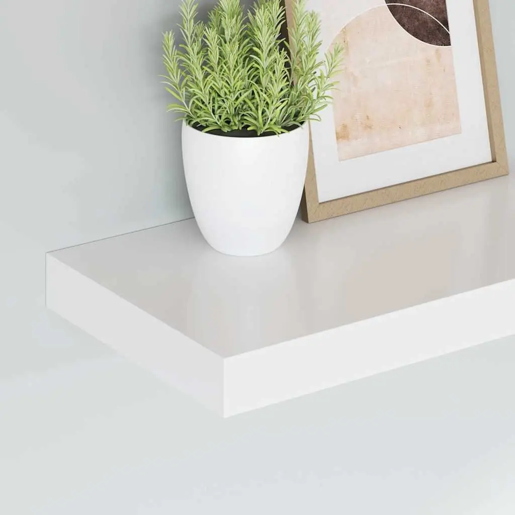 Floating Wall Shelf White Display Ledge Modern Home Storage Organizer 40x23.5cm