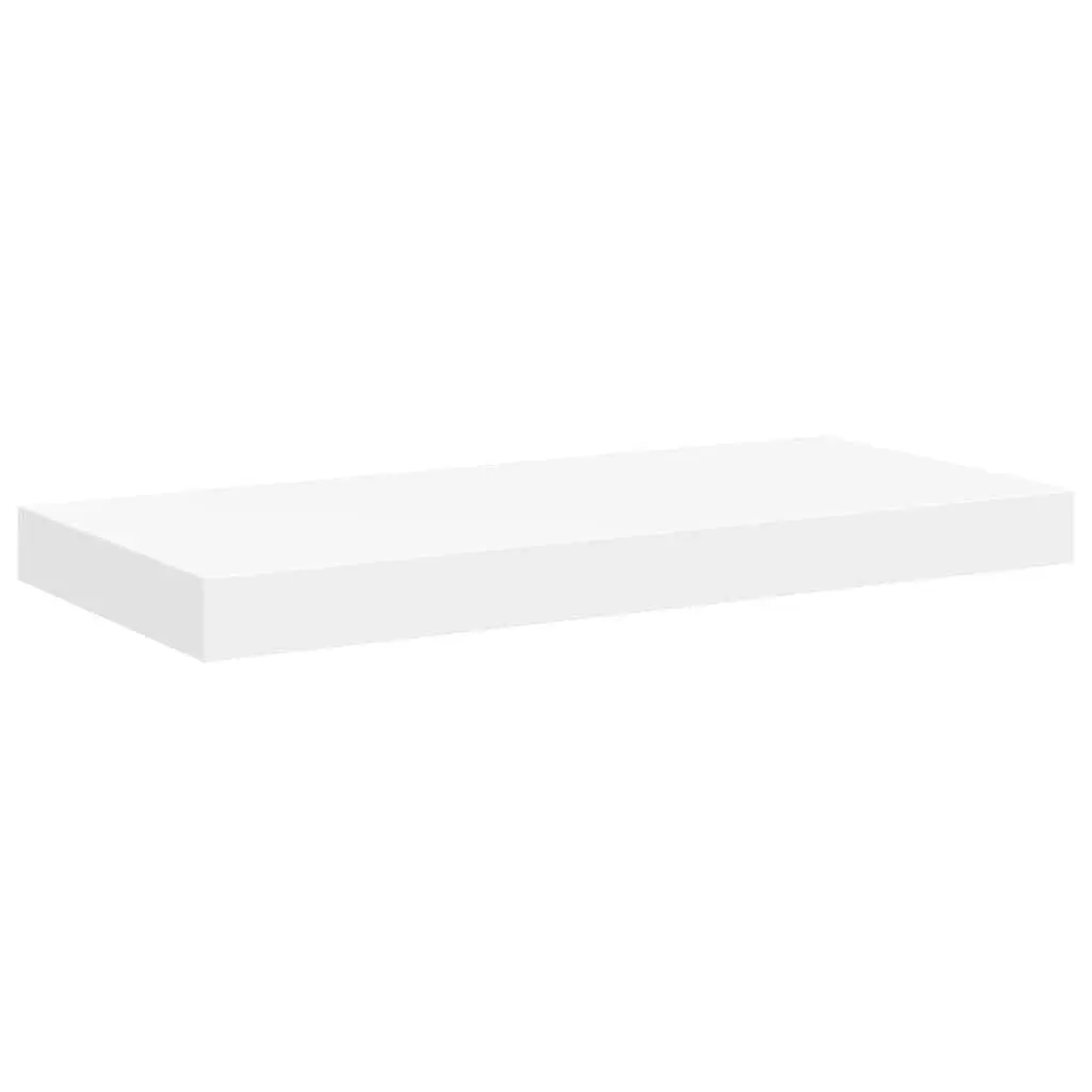 Floating Wall Shelf White Invisible Mounting System 50 x 23.5 x 3.8 cm