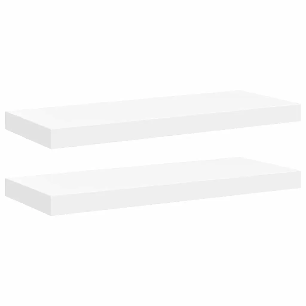 Floating Wall Shelves Invisible Mounting System White 60x23.5x3.8 cm 2 Piece Display Ledge Storage