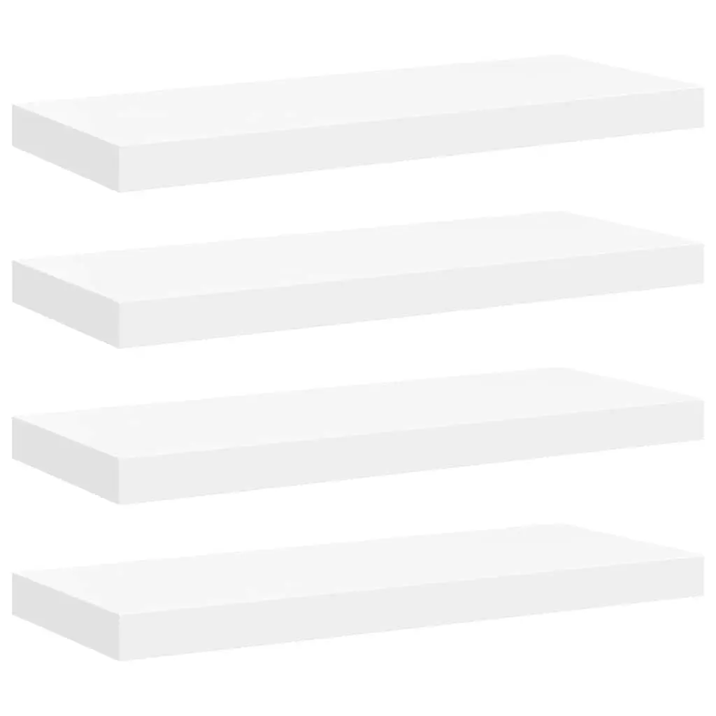 Floating Wall Shelves White Display Ledge 60 x 23.5 x 3.8 cm 4 Piece Set Storage Organizer Decor