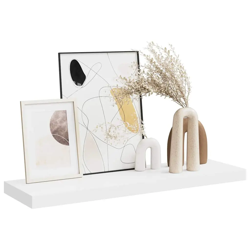 Floating Wall Shelf White 80cm Display Organizer MDF Invisible Mount Home Decor