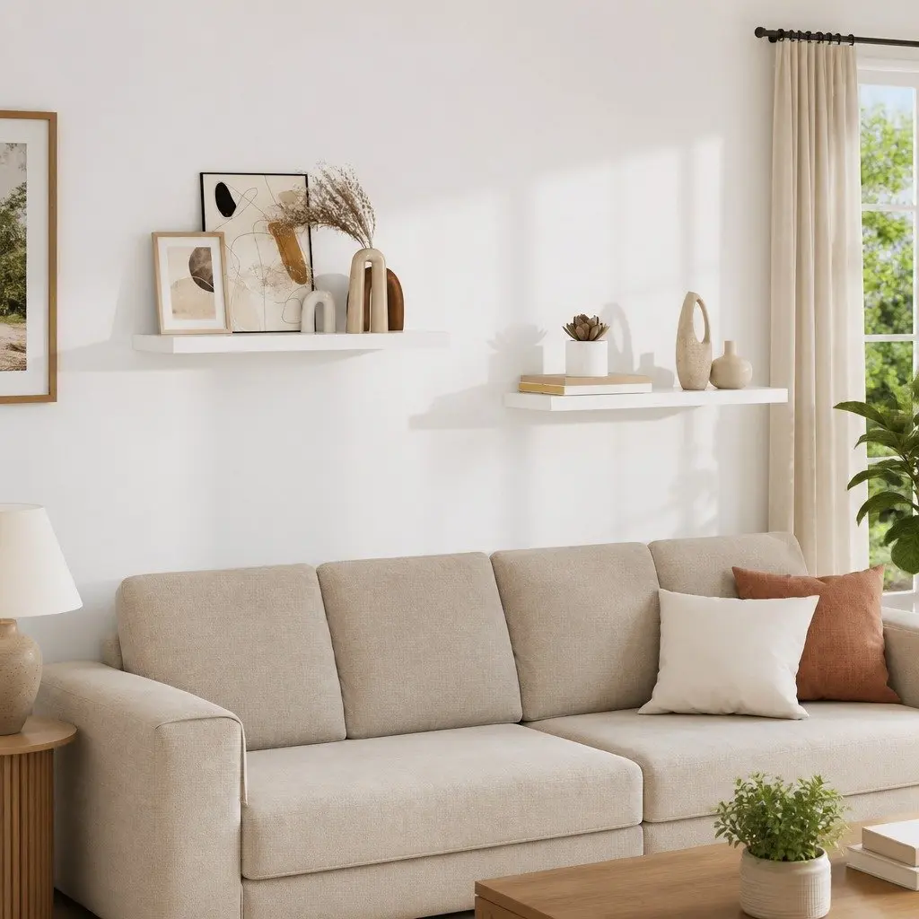 Floating Wall Shelves Invisible Mounting White 80x23.5x3.8 cm