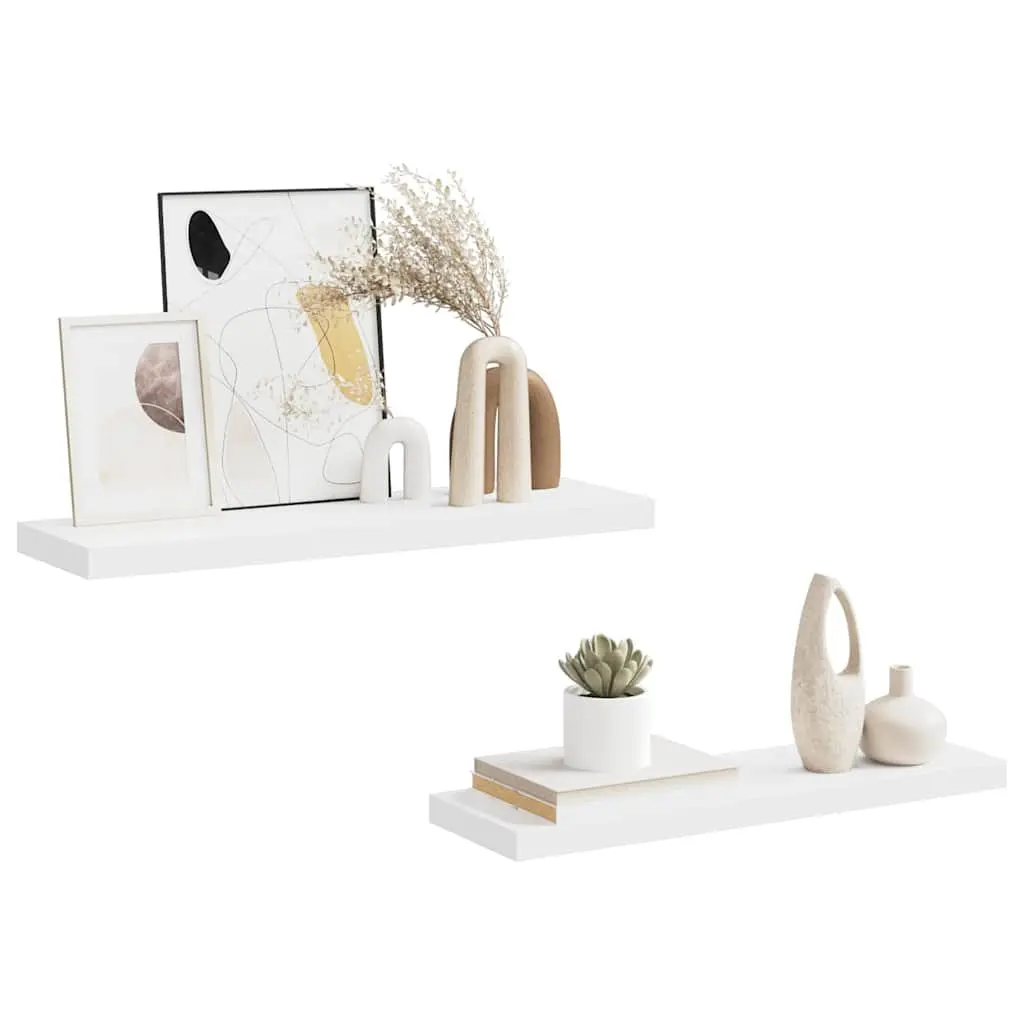 Floating Wall Shelves Invisible Mounting White 80x23.5x3.8 cm