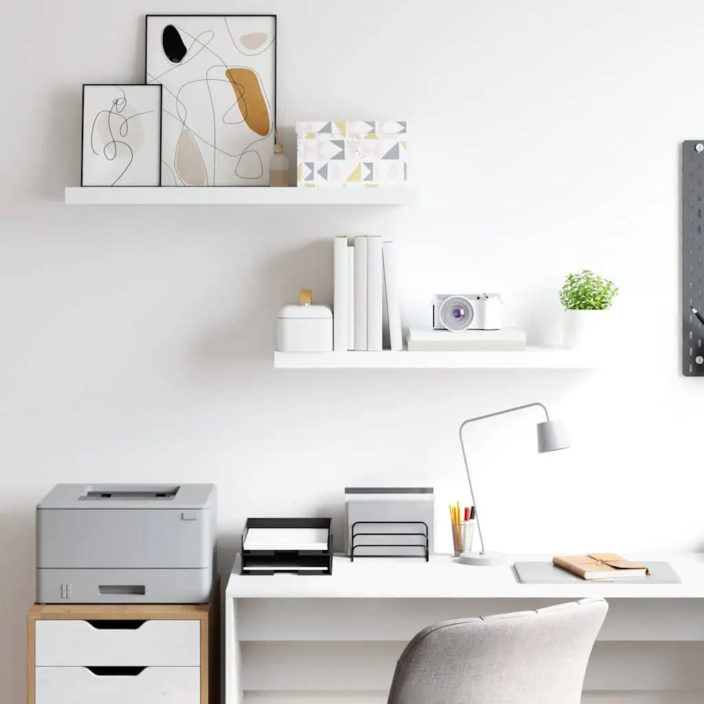 Floating Wall Shelves Invisible Mounting White 80x23.5x3.8 cm